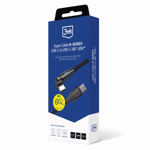 3mk Hyper Cable N-SERIES Кабель USB-C / USB-C 2м 20V/3A 60W - чёрный