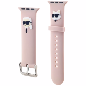 KARL LAGERFELD DIRŽELIS KLAWMSLKCNP APPLE WATCH 38/40/41MM ROŽINIS/ROŽINIS DIRŽELIS 3D RUBBER KARL&CHOUPETTE HEADS