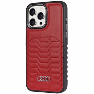 Audi sintetinės odos dėklas MagSafe iPhone 14 Pro Max - rožinės