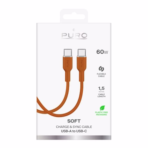 Кабель Puro ICON USB-C — USB-C 1.5м оранжевый
