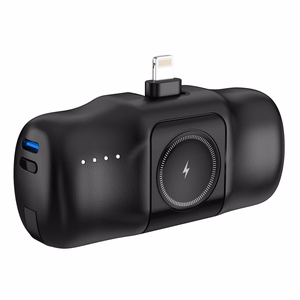 Išorinė baterija POWER BANK Wozinsky (WF16-YLS) lightning + Apple Watch Charger 5000mAh (20W) juoda