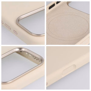 Dėklas skirtas iPhone 15 PRO Forcell F-Protect Frame Premium suderinamas su Magsafe senovinė balta