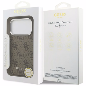 Dėklas Guess 4G MagSafe Apple iPhone 17 Pro Max rudas