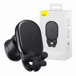 Stabilus gravitacinis belaidžio įkrovimo automobilinis laikiklis Baseus Pro 15W (juodas)