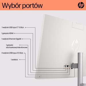 HP 24-cr0334nw AMD Ryzen™ 7 7730U 60,5 cm (23,8") 1920 × 1080 px All-in-One kompiuteris 16 GB DDR4-SDRAM 512 GB SSD Free DOS Wi-Fi 6 (802.11ax) Baltas