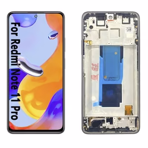LCD ekranas suderinamas su Xiaomi Redmi Note 11 Pro / Poco X4 Pro 5G juodas su rėmeliu HQ