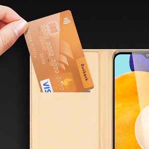 Dux Ducis Skin Pro knygos tipo dėklas Samsung Galaxy A03s auksinis