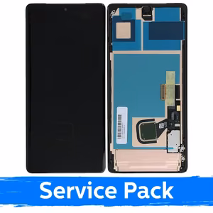 LCD ekranas suderinamas su Google Pixel 7 Pro juodas su rėmeliu (Service Pack)
