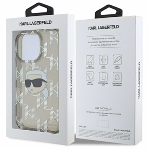 Karl Lagerfeld IML Karl galvos elektropluotas iPhone 16 Pro dėklas - juodas