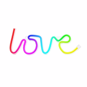 Neoninis LED RGB šviestuvas LOVE FLRN01 + RC Forever Light