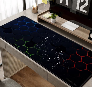 Wozinsky WPD-B800 žaidimų stalo kilimėlis 800x300mm, atsparus vandeniui, su raštu - juodas
