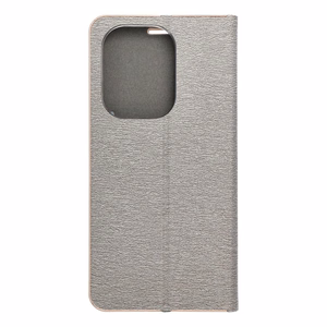 LUNA knygos auksinis dėklas XIAOMI Redmi Note 13 PRO 4G / POCO M6 Pro 4G sidabrinis