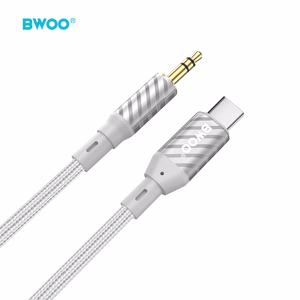 Аудиоадаптер Bwoo (AUX074) USB-C — 3,5 мм 1м серебристый