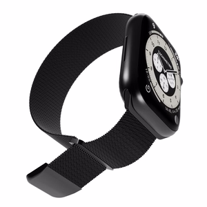 Puro „MILANESE“ dirželis Apple Watch 42 / 44 / 45 / 49 mm – juodos spalvos