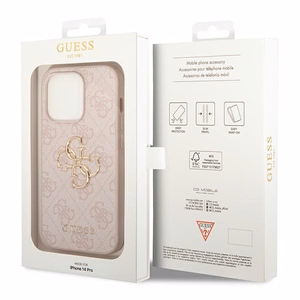 Guess GUHCP14X4GMGPI iPhone 14 Pro Max 6.7" розовый/розовый жесткий чехол 4G Большой металлический логотип