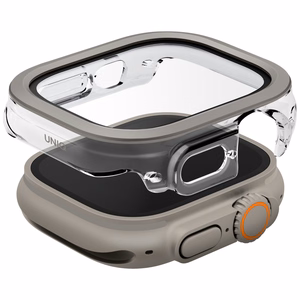 Uniq Voute dėklas su grūdintu stiklu Apple Watch Ultra 49 mm - sidabrinis