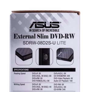 Asus SDRW-08D2S-U Lite išorinis DVD RW, USB2, juodas