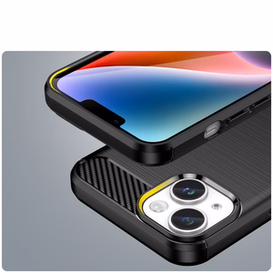 Carbon dėklas iPhone 14 Plus lankstus gelinis galinis dangtelis juodas