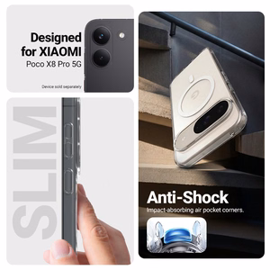 Чехол Crong Hybrid Clear Magnetic MagSafe для Xiaomi POCO X8 Pro 5G, прозрачный