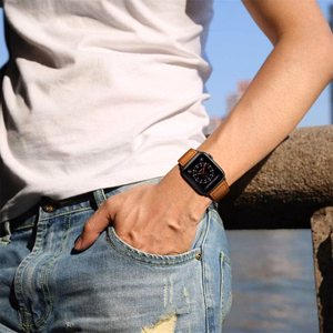TECH-PROTECT LEATHERFIT APPLE WATCH 4 / 5 / 6 / 7 / 8 / 9 / SE / ULTRA 1 / 2 (42 / 44 / 45 / 49 MM) коричневый