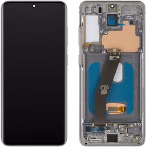 Ekranas Samsung G981F/G980F S20 su lietimui jautriu stikliuku ir rėmeliu Cosmic Grey originalus (assembled service pack)