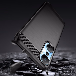 Carbon Case чехол для Infinix Hot 20 гибкая силиконовая карбоновая крышка чёрный