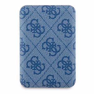 Guess indukcinė 15W GUPB5FP4EMGB 5000mAh išorinė baterija mėlyna/mėlyna 4G odinis metalinis logotipas MagSafe