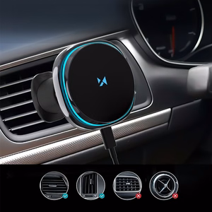 Belaidis automobilinis įkroviklis+laikiklis Wozinsky (WCT5-6S2Y) magnetinis (MagSafe 15W) ventiliacijos grotelėms juodas