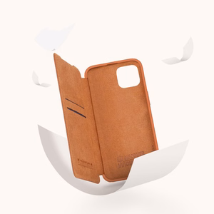 Nillkin Qin Leather Pro Case iPhone 14 Plus с защитой камеры флип-чехол чёрный