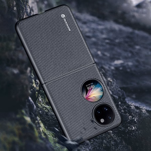 Dux Ducis Fino dėklas pagamintas iš nailono medžiagos Huawei P50 Pocket juodas