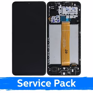 ЖК-дисплей совместимый с Samsung M127 M12 чёрный с рамкой (сервисный пак)