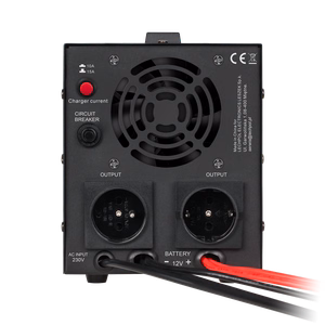 Rebel POWER-800 emergency power supply, pure sine wave inverter with charging, 12 V / 230 V, 800 VA / 500 W