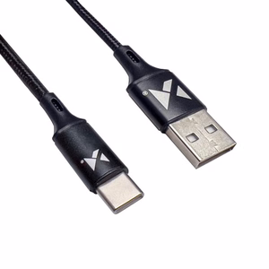 Кабель USB Wozinsky "WUC-C2B" чёрный Type-C 200 см