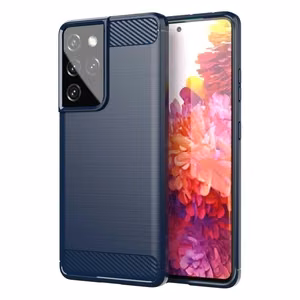 Anglies dėklas lankstus dangtelis TPU dėklas Samsung Galaxy S21 Ultra 5G mėlynas