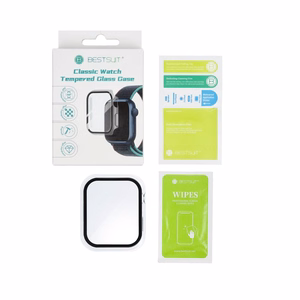 Bestsuit dėklas su hibridiniu stiklu Apple Watch serijai 7/8/9-45mm - skaidrus