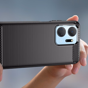 Carbon Case чехол для Honor Play 40 Plus / Honor X7a гибкая силиконовая карбоновая крышка чёрный