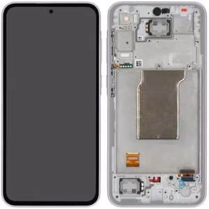 LCD ekranas Samsung A356 A35 5G su jutikliniu ekranu ir rėmeliu alyvinės spalvos originalus (surinktas serviso paketas)