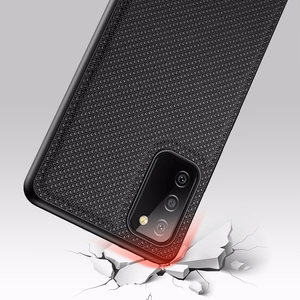 Dux Ducis Fino dėklas telefonui padengtas nailono medžiaga Samsung Galaxy A03s juodas