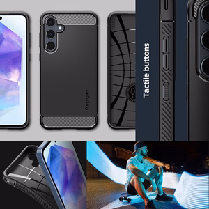 Spigen Rugged Armor case for Samsung Galaxy A55 5G, matte black