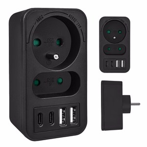 Maclean MCE249 F/B – разветвитель сетевой розетки, 2 розетки, 4 порта USB: 2×USB-A и 2×USB-C PD 20 Вт, 1×16 А + 1×6 А