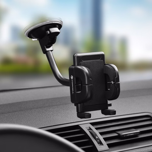 Automobilinis universalus telefono laikiklis Forcell (17cm) Long arm tvirtinamas ant stiklo, juodas