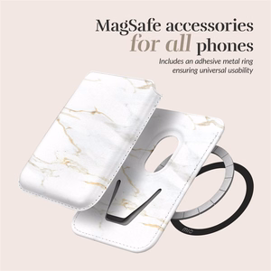 MIO White Marble Magsafe Case Compatible Card Holder