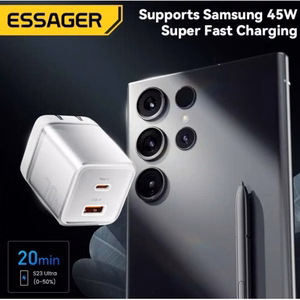 Įkroviklis Essager Color baltas 70W (PD / QC3.0)