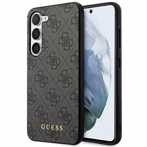 Guess GUHCS23SG4GFGR S23 S911 серый/серый жёсткий чехол 4G Metal с золотым логотипом