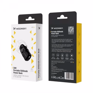 Išorinė baterija POWER BANK Wozinsky (WF16-YLS) lightning + Apple Watch Charger 5000mAh (20W) juoda