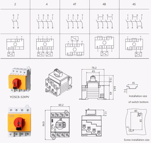 DC Isolator Switch 4P, 32A, 1000VDC, Din