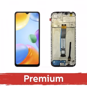 LCD ekranas suderinamas su Xiaomi Redmi 10C juodas su rėmeliu OEM