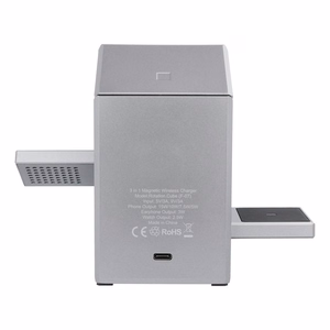 Belaidis įkroviklis Forcell F-Energy 3in1 Rotation Cube Qi2 suderinamas su MagSafe (F-06) sidabrinis