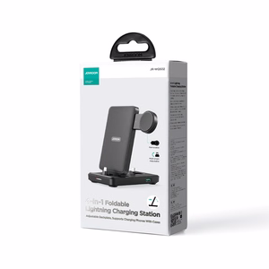 Joyroom JR-WQS02 зарядная станция Lightning 4 в 1 (телефон AirPods Watch USB) - чёрный