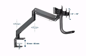 Gembird MA-DA3-03 monitoriaus laikiklis arba stovas 68,6 cm (27") Stalas Juoda